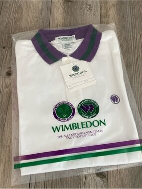 Official Wimbledon Polo Shirt Men’s England Lawn Tennis Croquet Club Large NWT